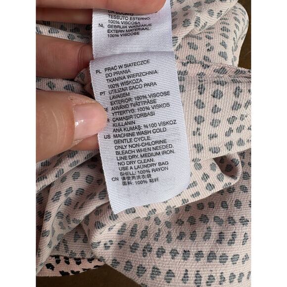 New NWT & Other Stories Pink Dotted Open Shoulder Tie Mini Dress - 6 - Picture 9 of 11